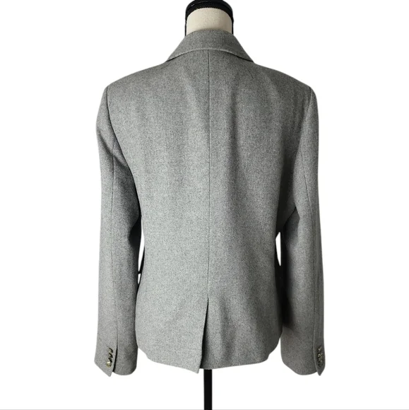 J. Crew Heather Gray Flannel Wool Blend Schoolboy Blazer Jacket Size 14 NWT - Picture 3 of 9
